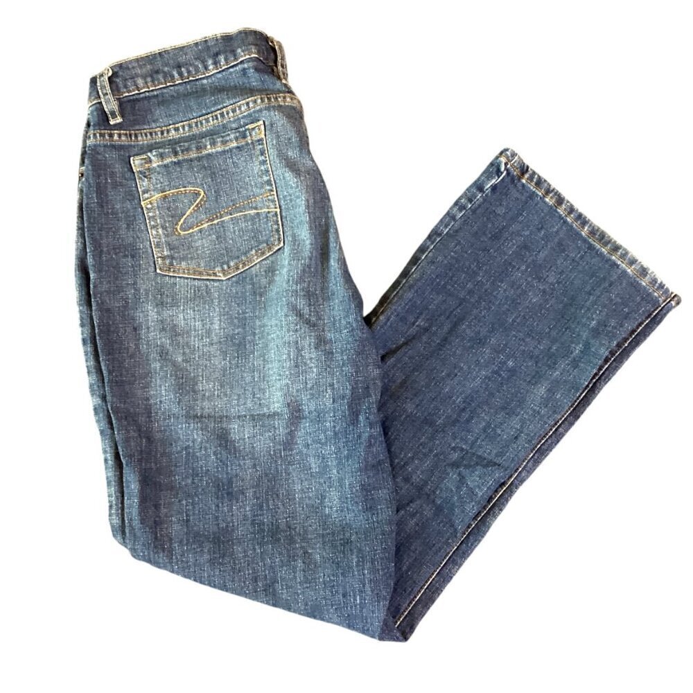 Liz Claiborne Stretch Straight/Bootcut Blue Jeans Medium Wash Sz 10S #150K
